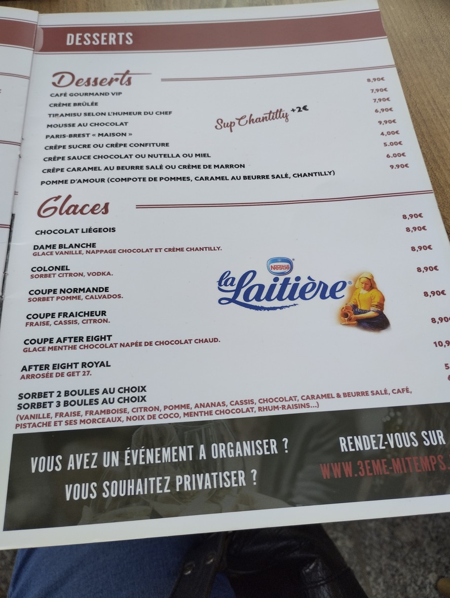 La 3ème Mi-Temps menu 3