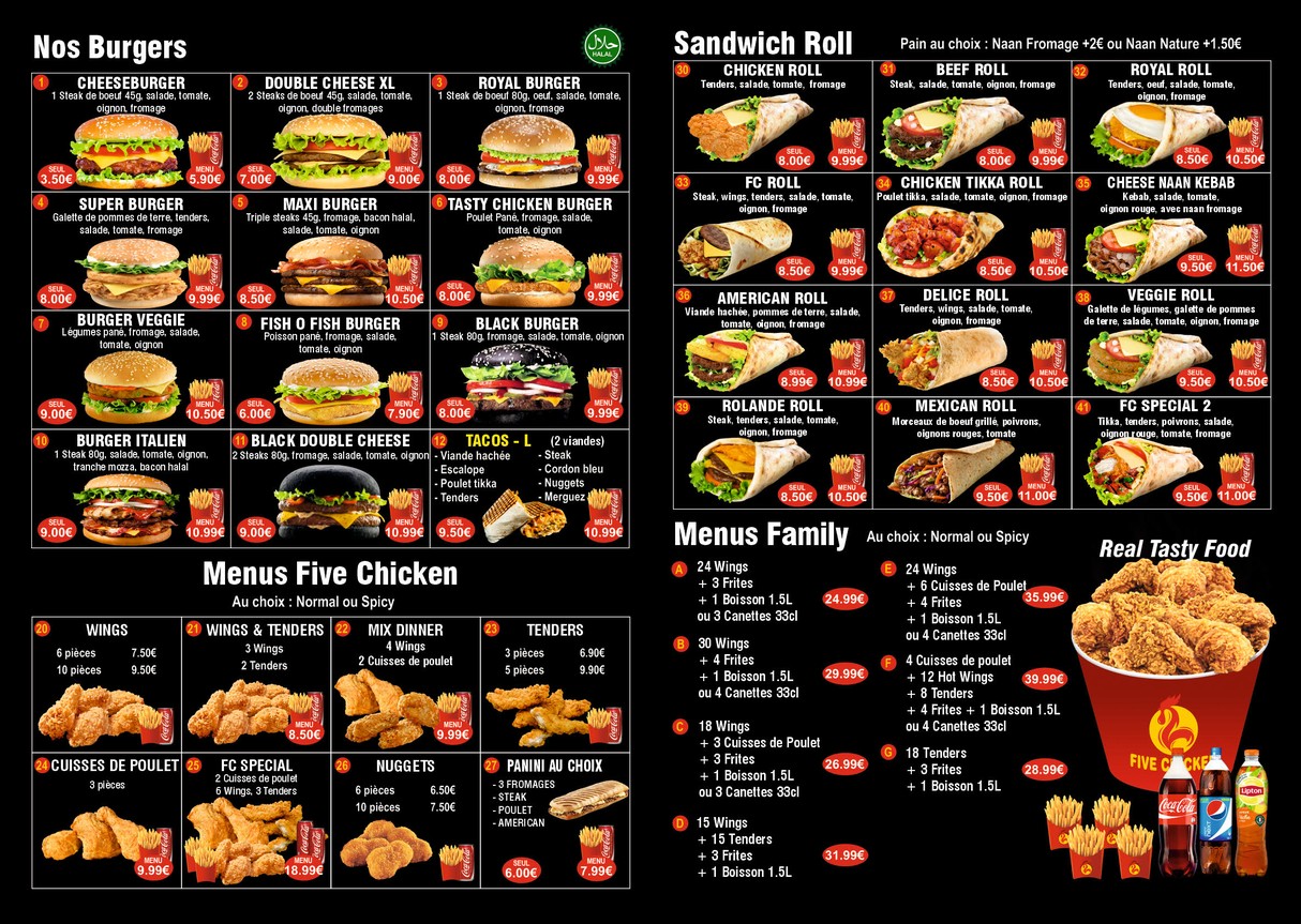 Five Chicken menu 2