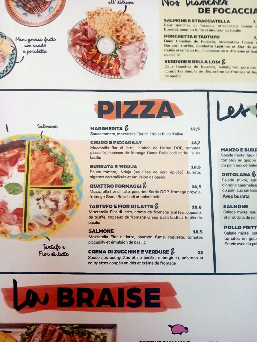Doppio Malto Paris La Défense menu 2