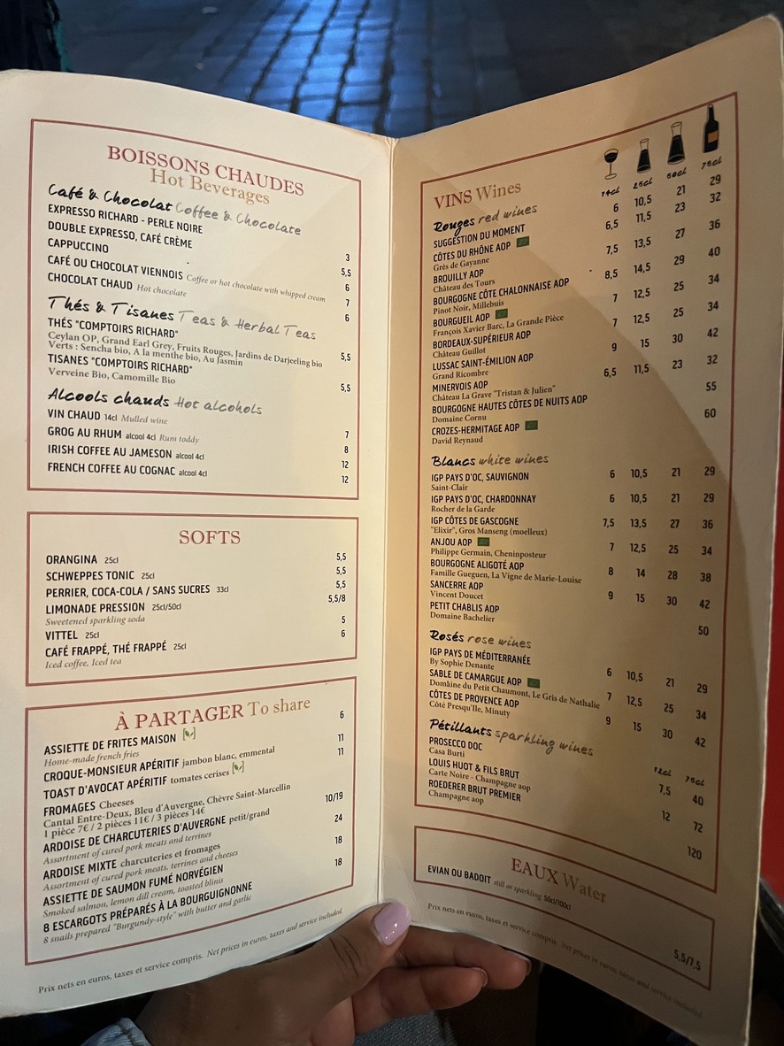 Café du Marché menu 2