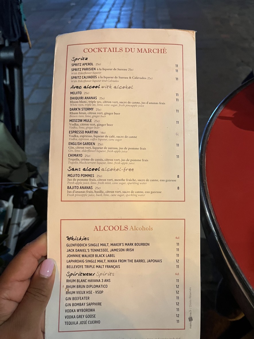 Café du Marché menu 3