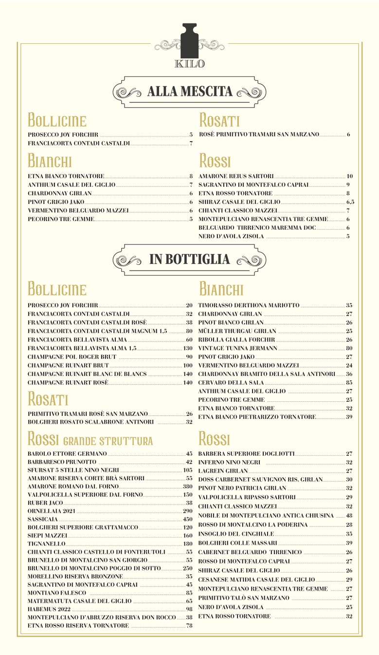 Kilo Restaurant menu 3