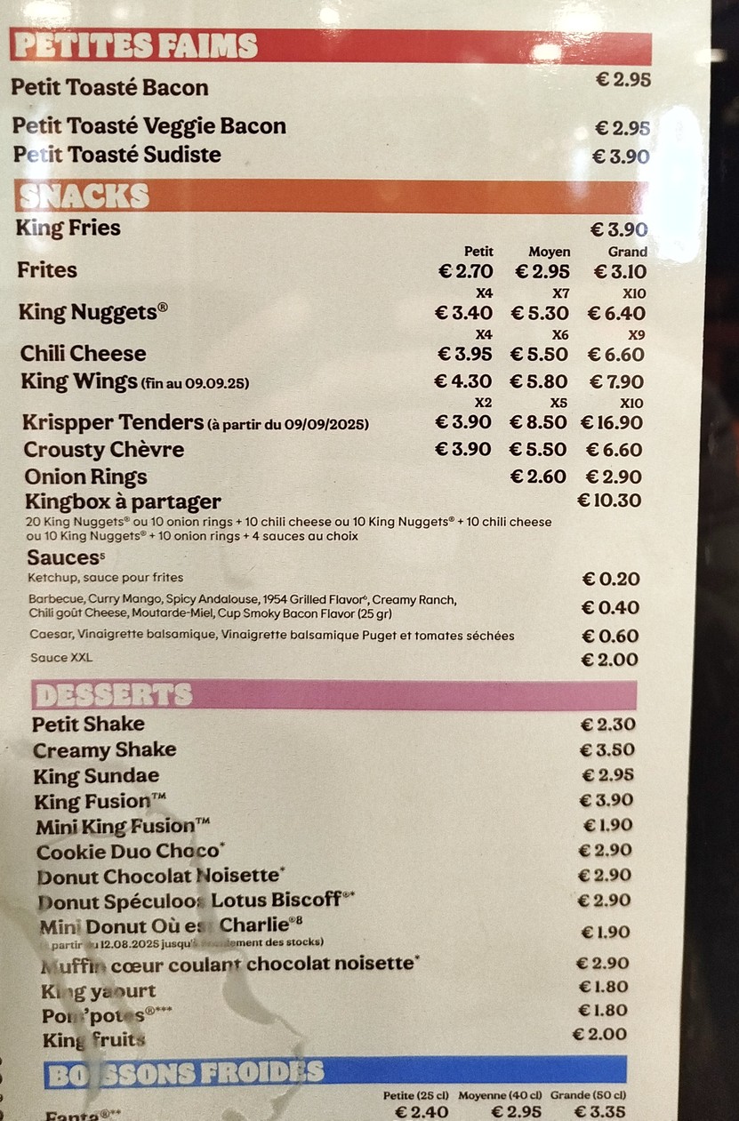 Burger King menu 2
