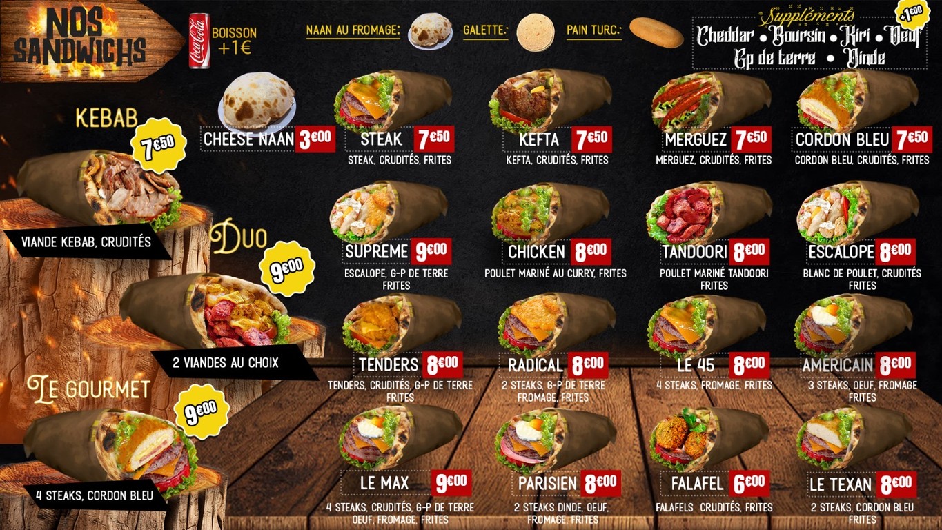 Naan Food clichy menu 2