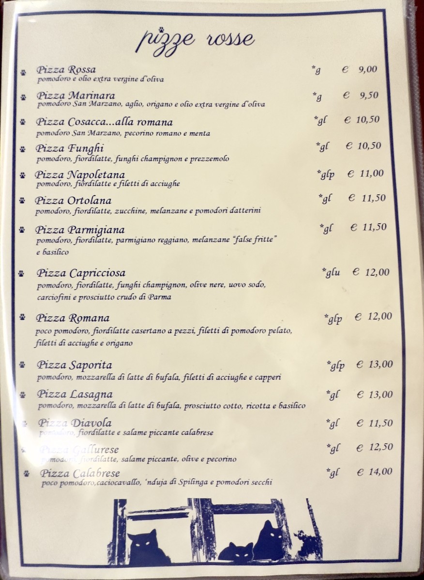 La Gatta Mangiona menu 3