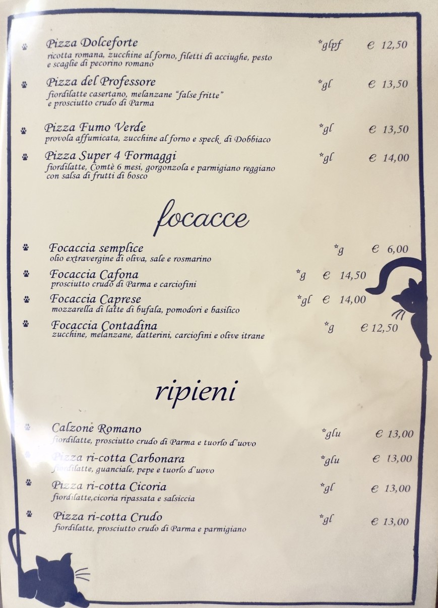 La Gatta Mangiona menu 5
