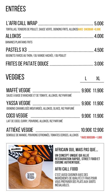 Afri Call Food Ménilmontant - Restaurant Africain Paris