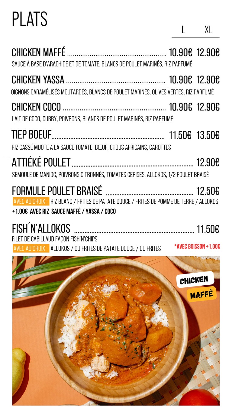 Afri Call Food Ménilmontant - Restaurant Africain Paris menu 2