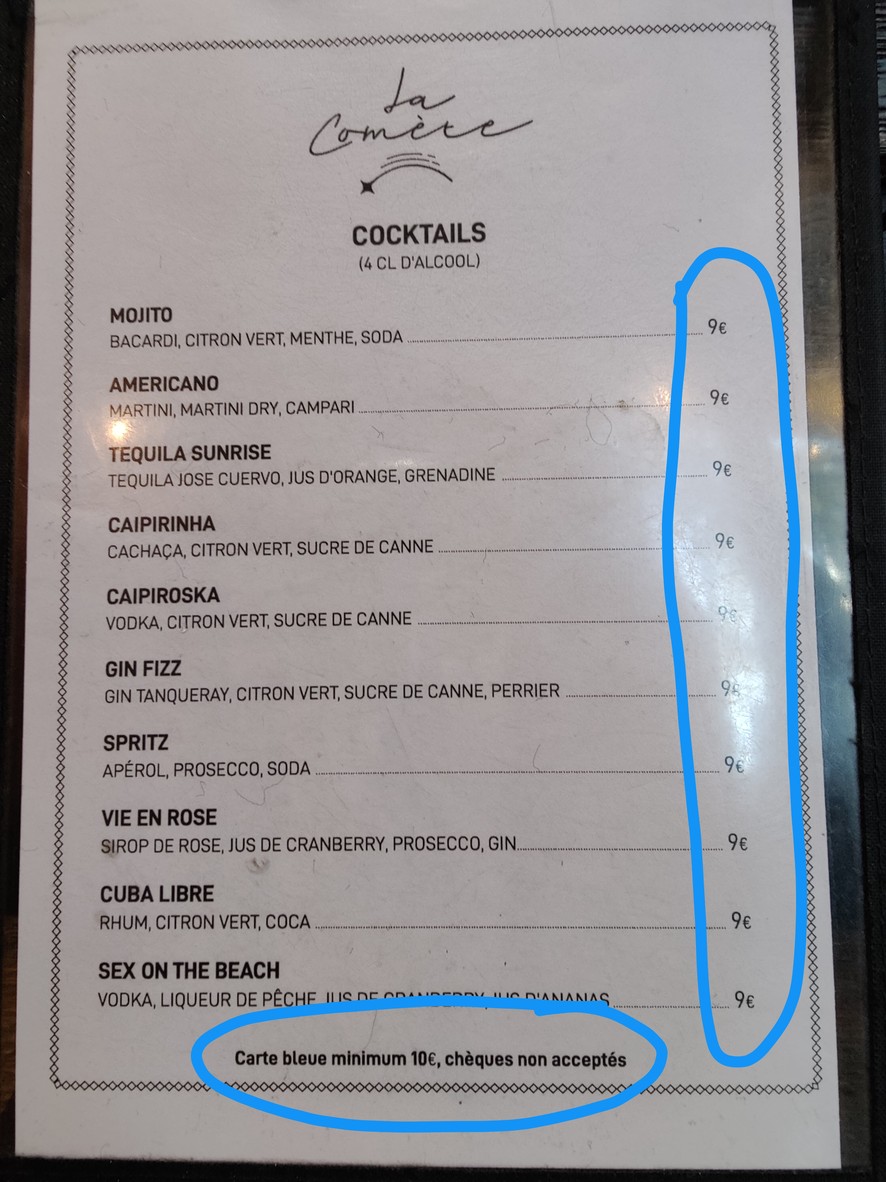 ☕️La Comète 💫 menu 3