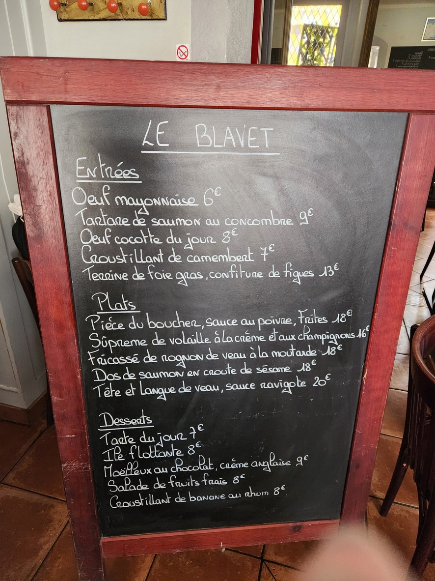 Restaurant Le Blavet menu 1
