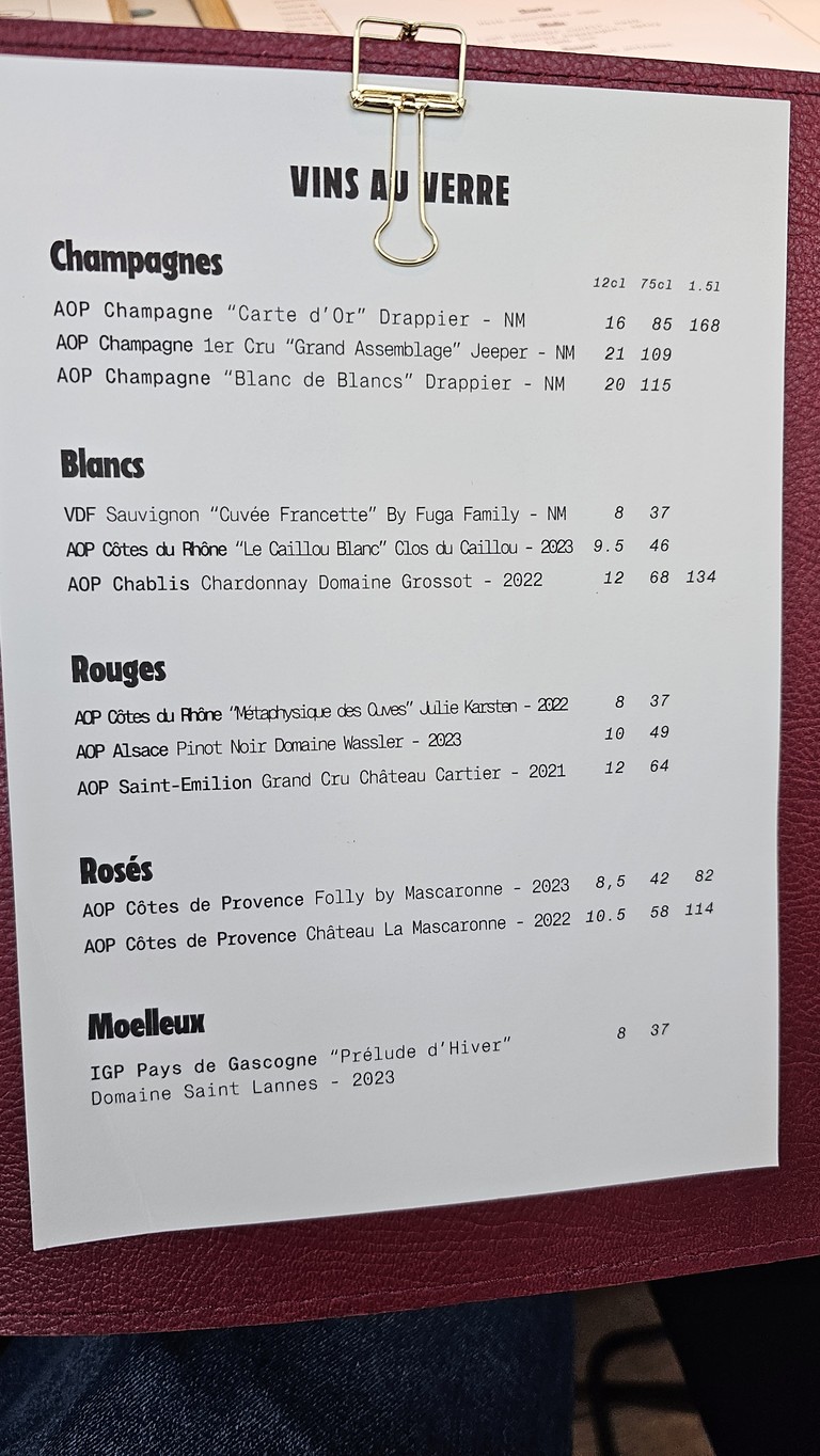 Francette menu 2