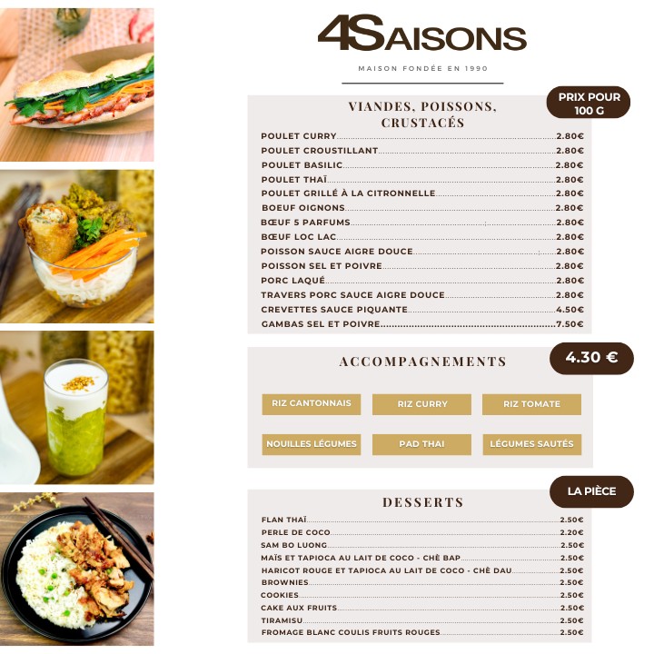 4 Saisons menu 2