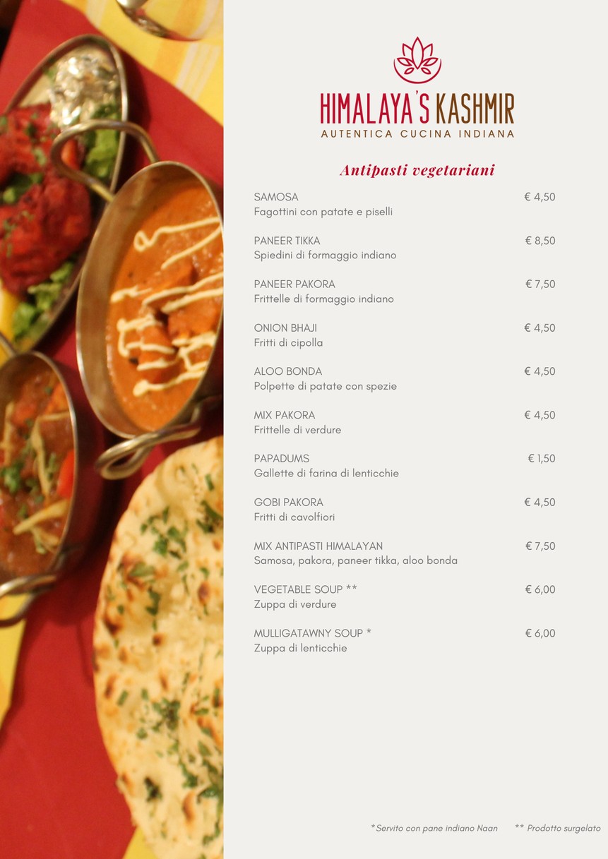 Himalaya Kashmir, Indo-Pakistan Restaurant menu 1