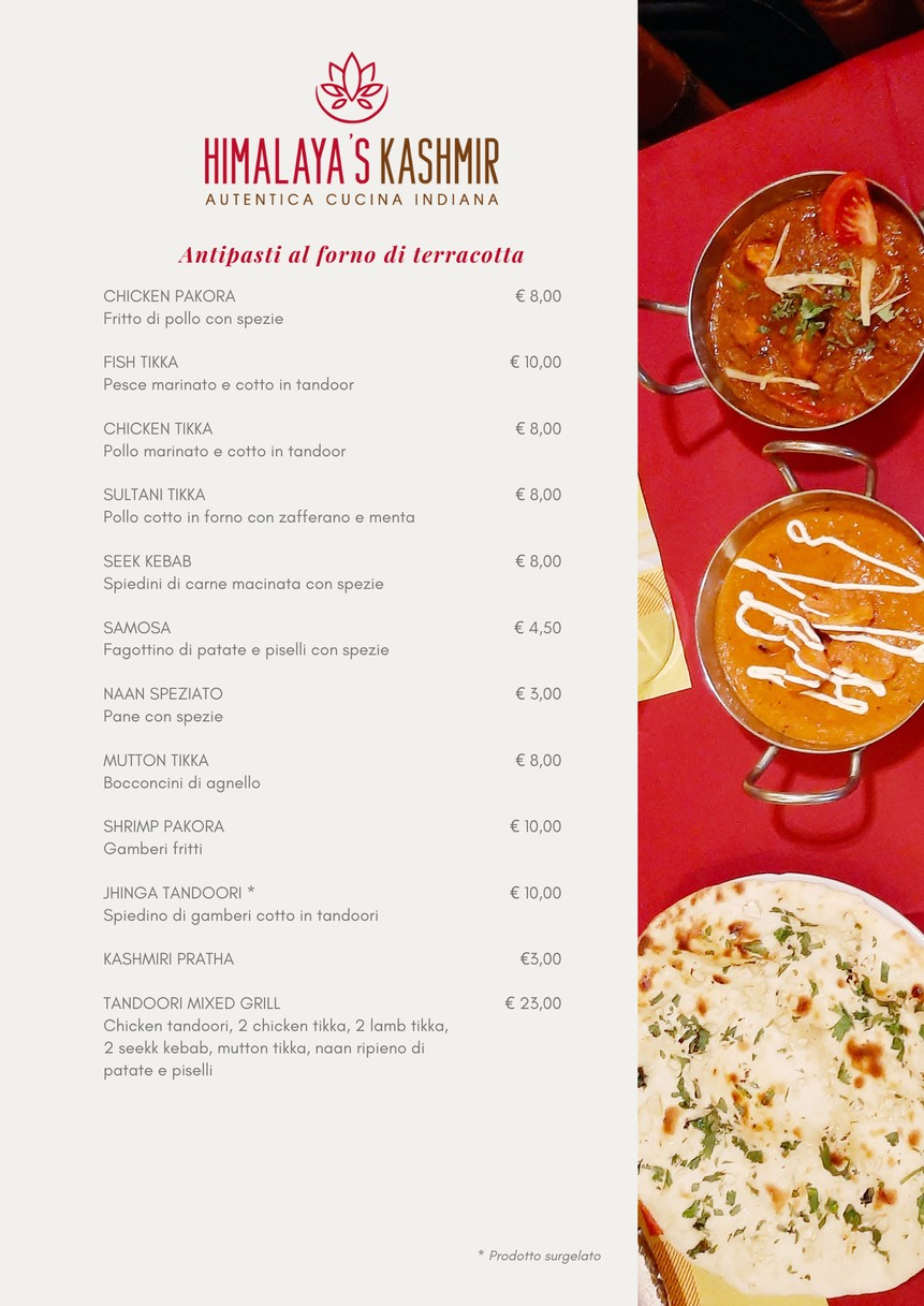 Himalaya Kashmir, Indo-Pakistan Restaurant menu 2