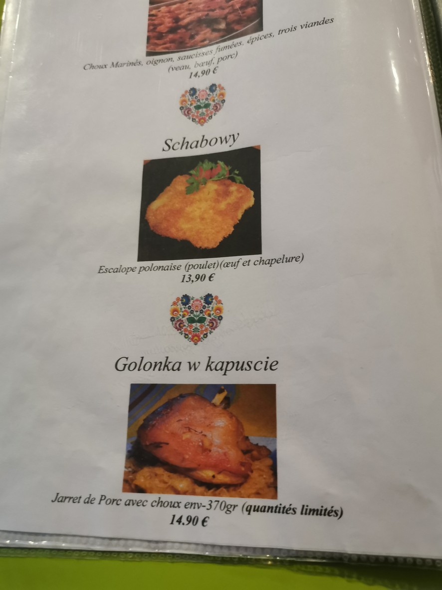 Chez Renata menu 2