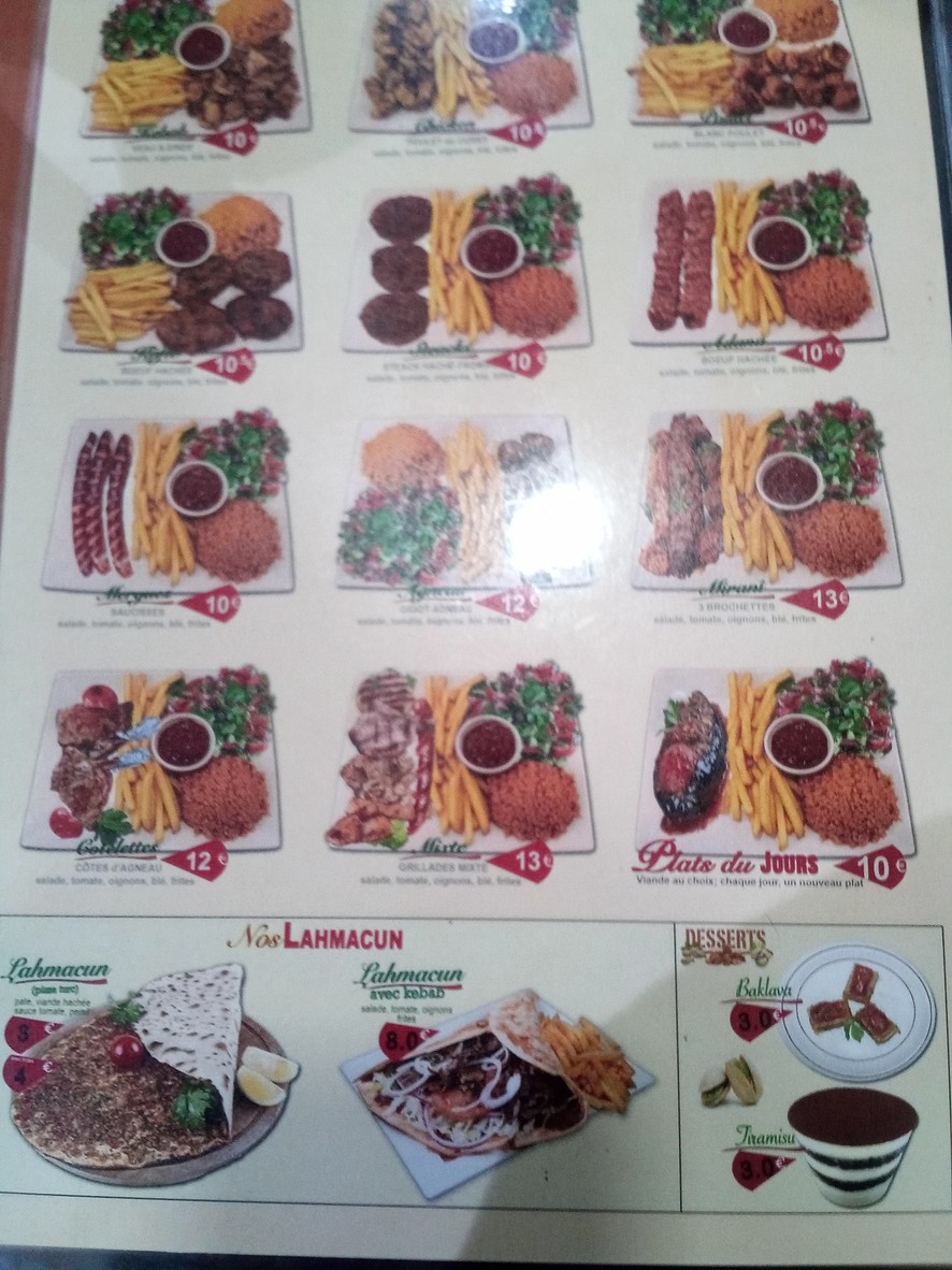 Soleil D'istambul menu 2