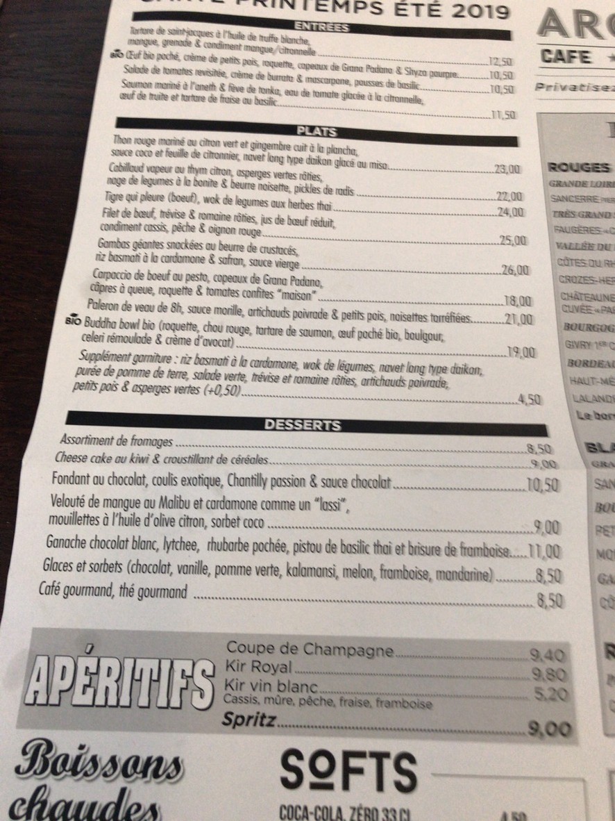 Archibald - Issy-les-Moulineaux menu 1