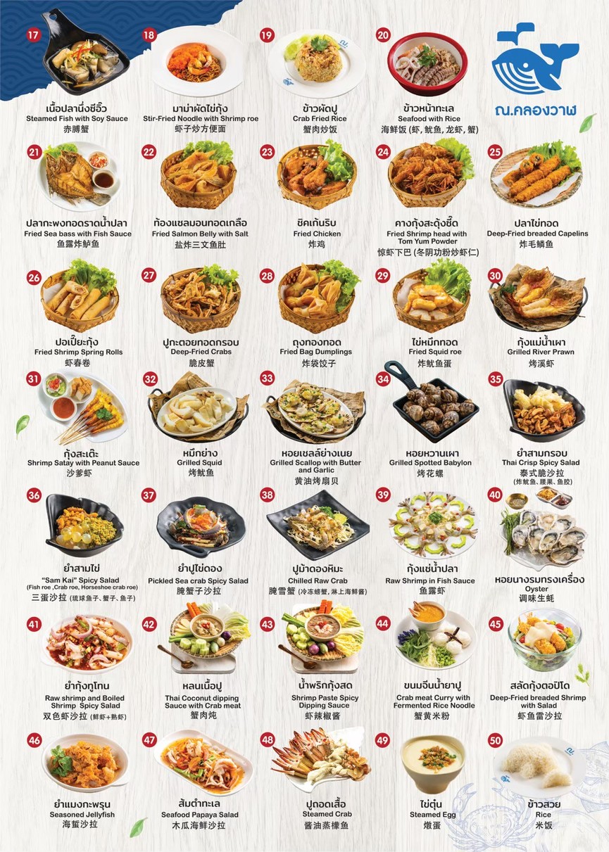 Na Klongwan Vibhavadi 20 menu 2