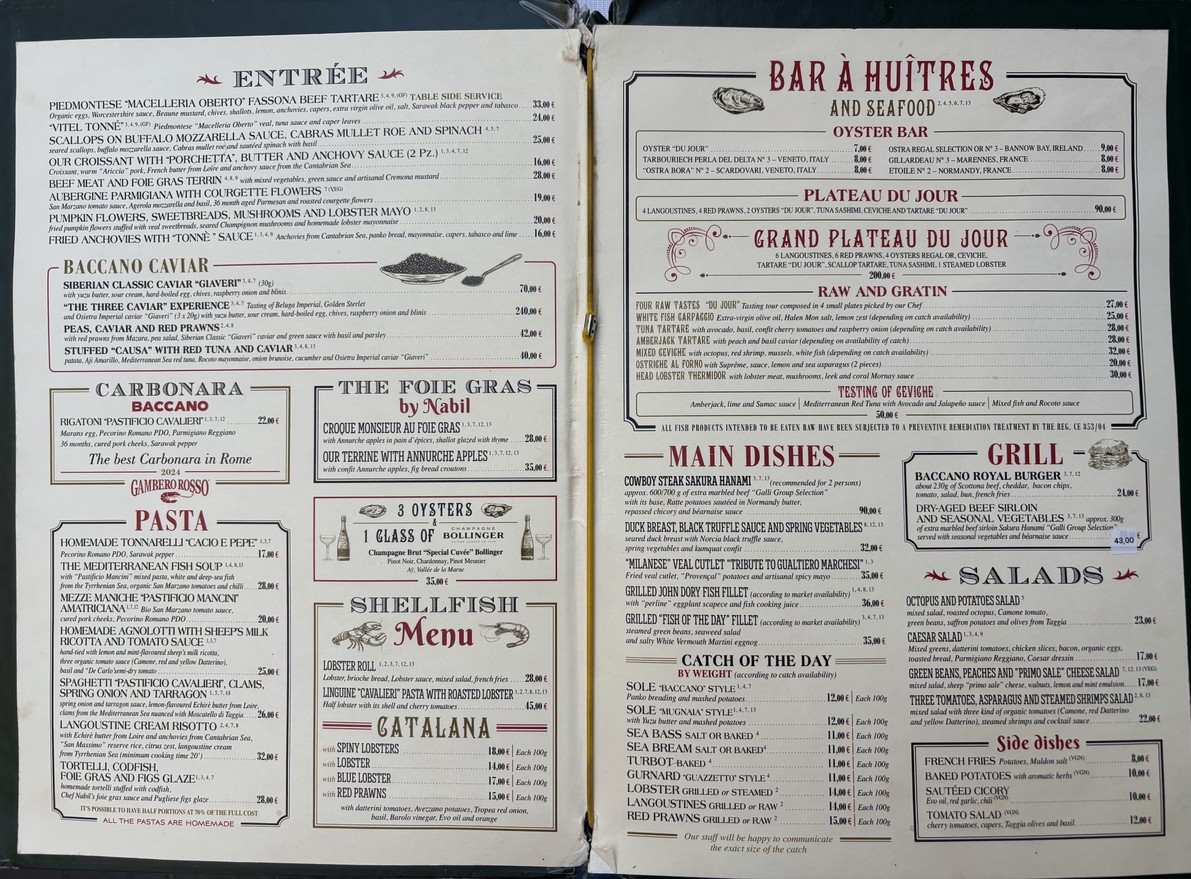 Baccano menu 1