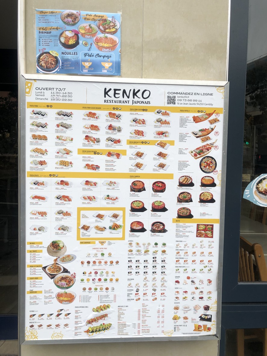 Kenko Poke menu 1