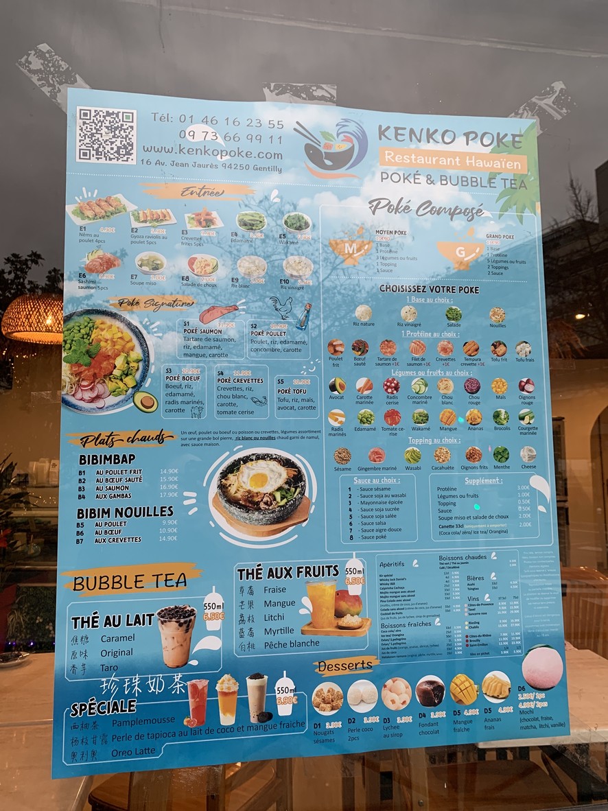 Kenko Poke menu 2