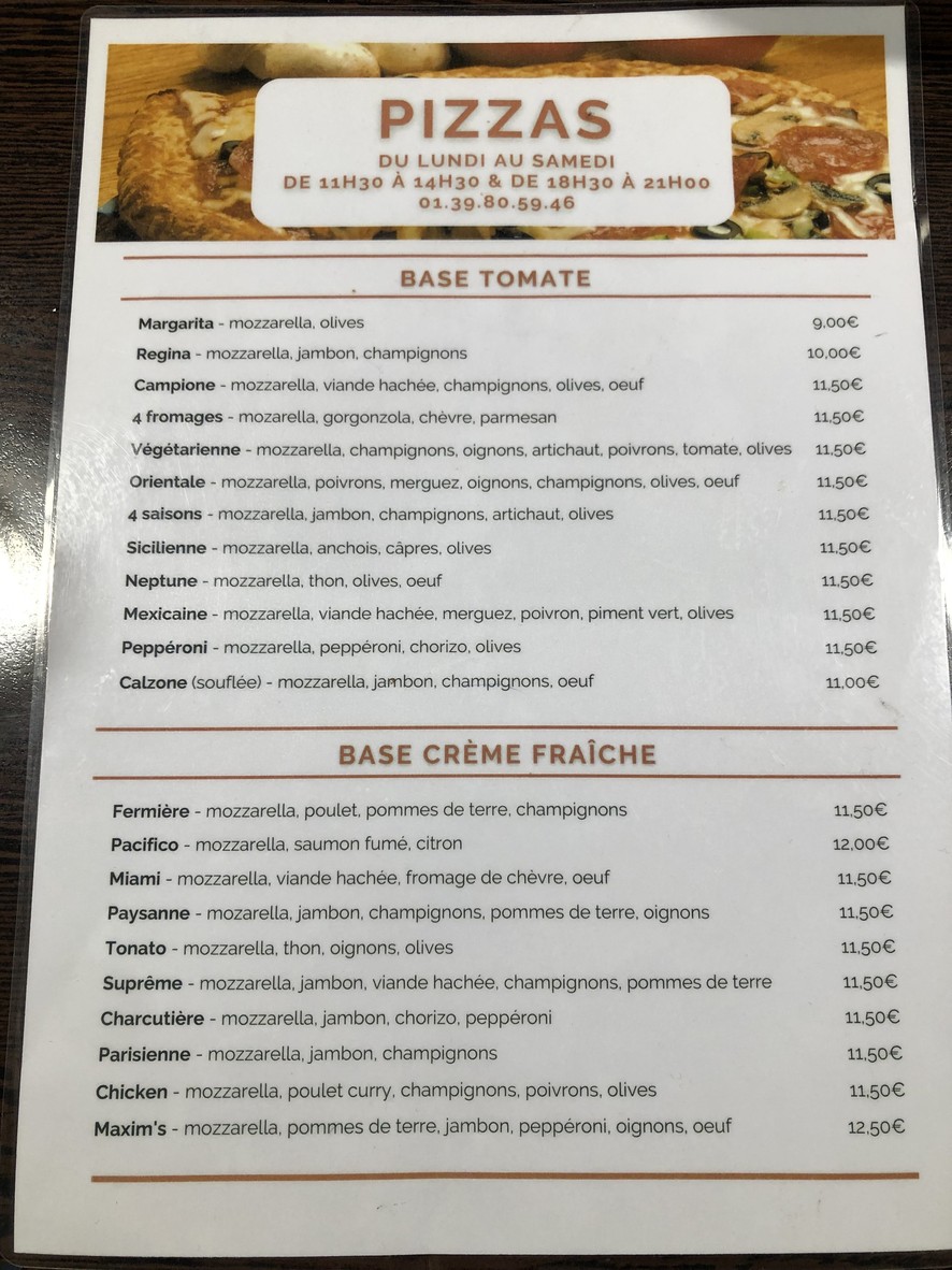 Les 2 Gares menu 1