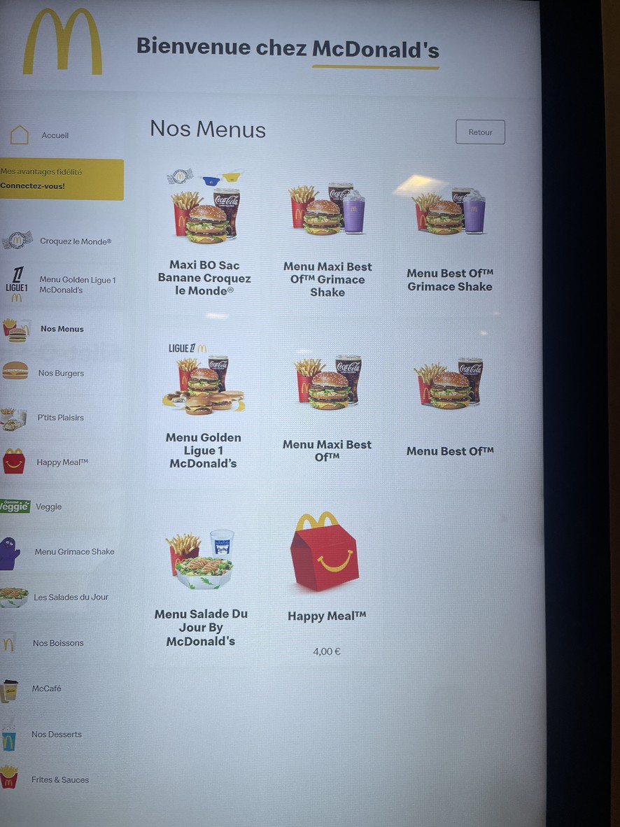 McDonald's menu 1