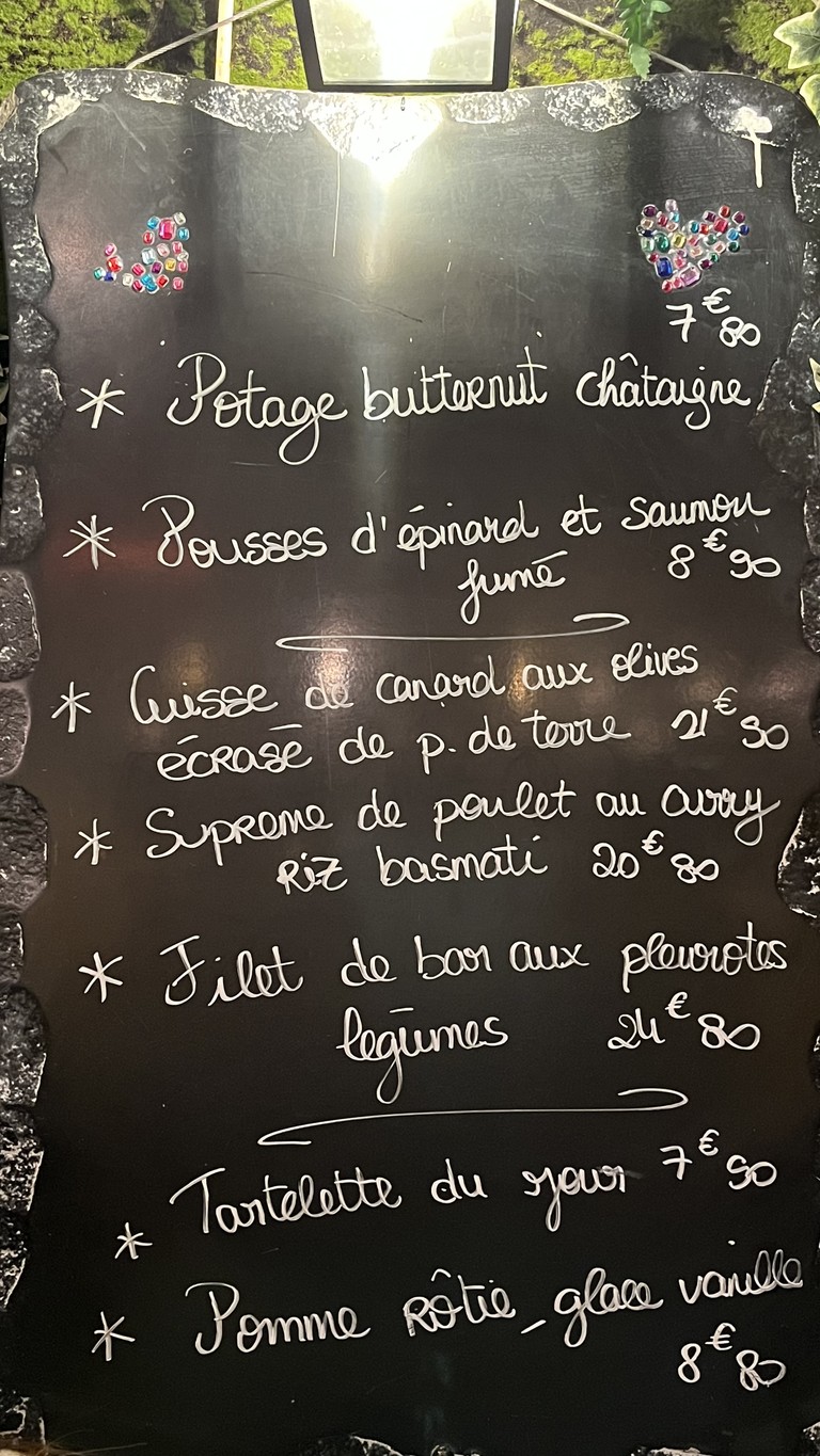 Bistrot Valois menu 2