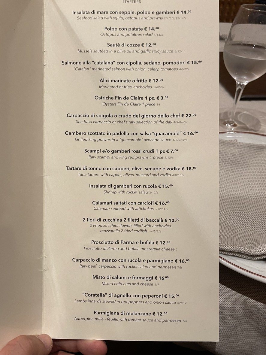 Ristorante da Vincenzo menu 1
