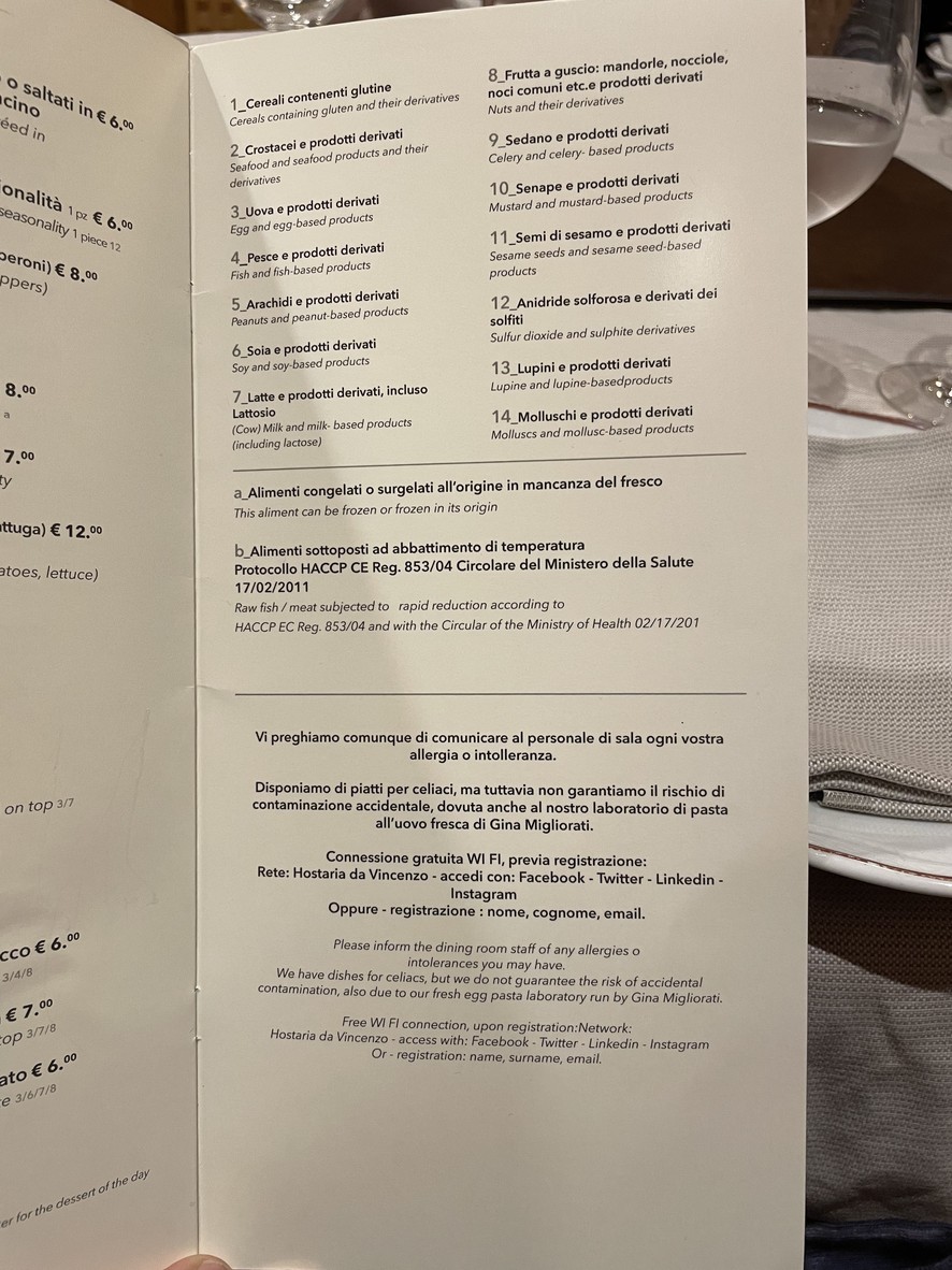Ristorante da Vincenzo menu 5