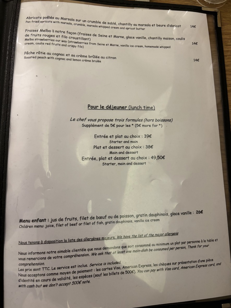 Chez Gabrielle menu 2