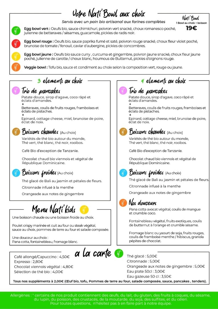 Nati'Brunch by NATITUDE menu 1