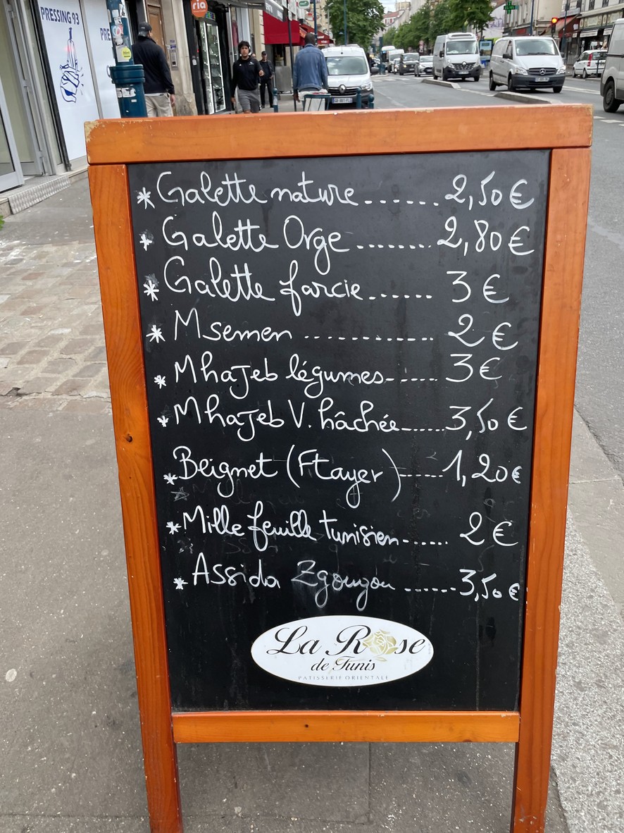 La Rose de Tunis - Pantin menu 1