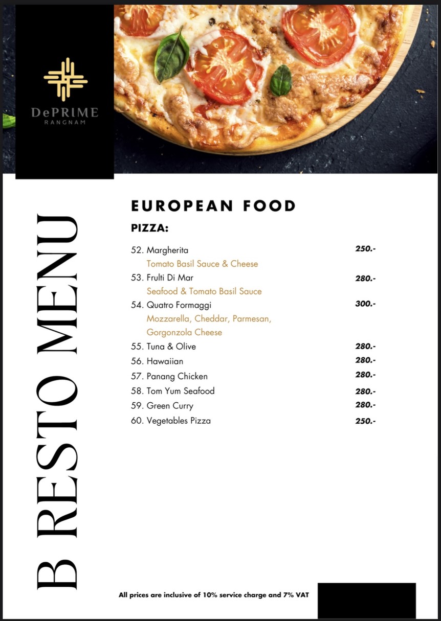 พราม เรสเตอรอง menu 6