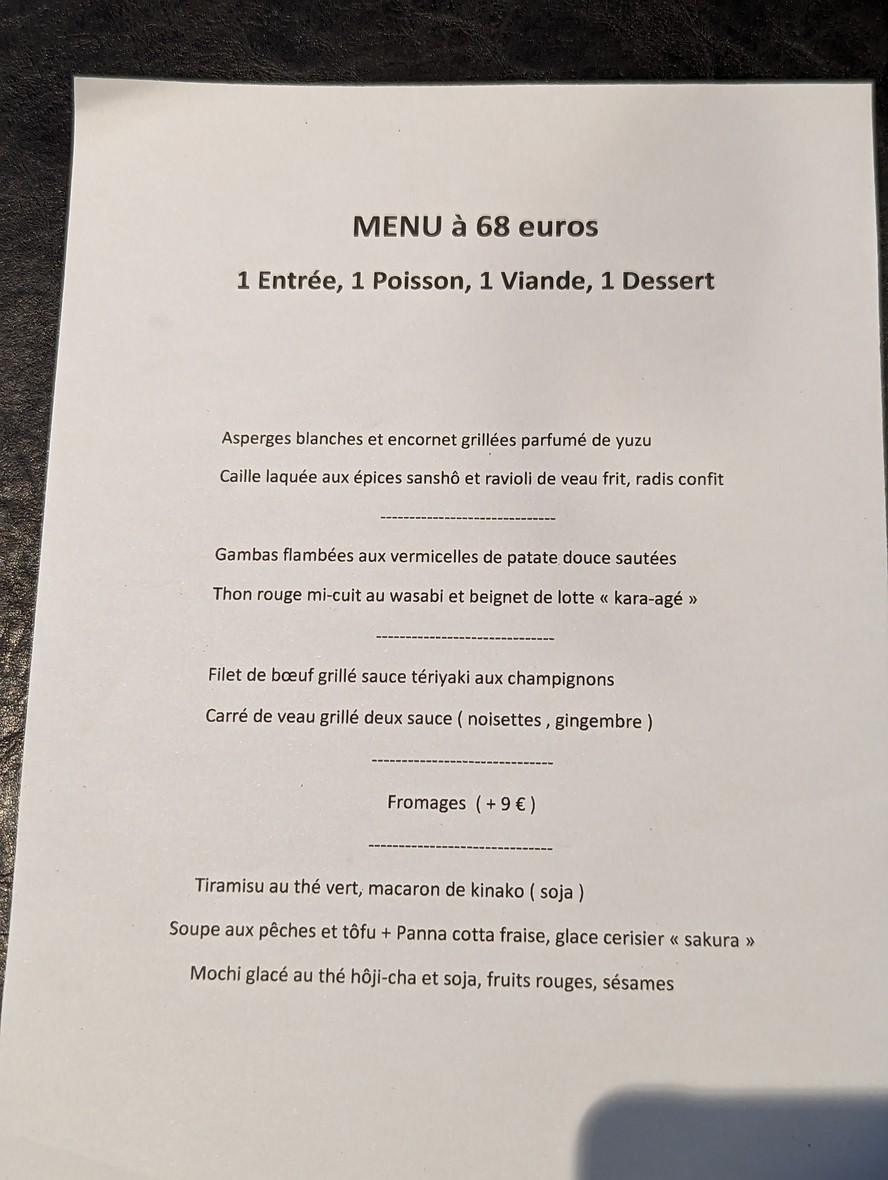 Le Concert de Cuisine menu 3