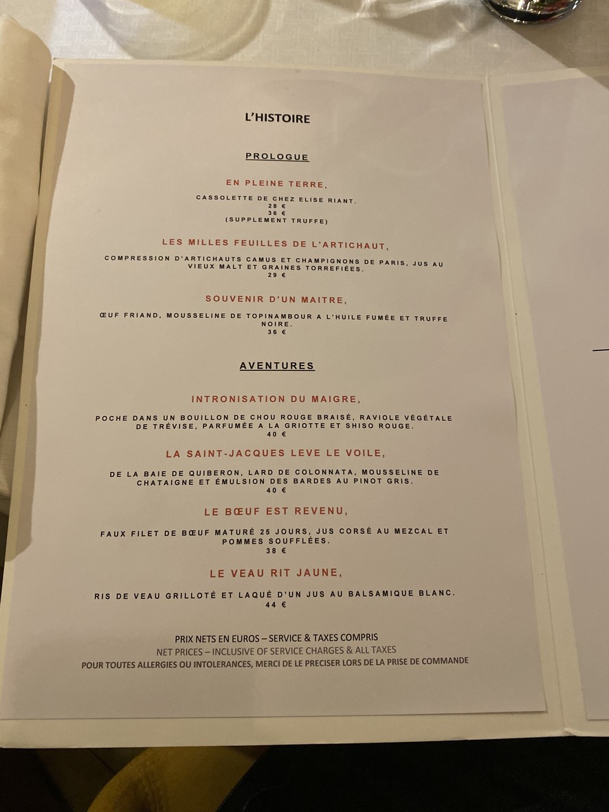 Restaurant Ochre menu 2