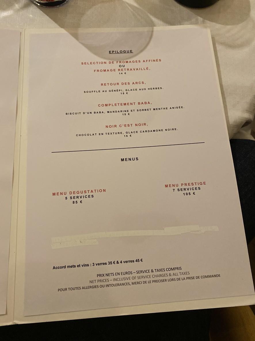 Restaurant Ochre menu 3
