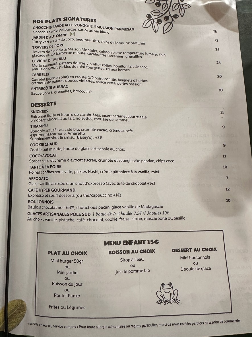 Mother Café Boulogne menu 1