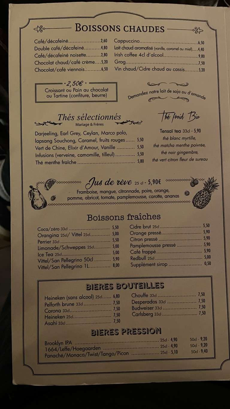 Au Rocher de Cancale menu 5