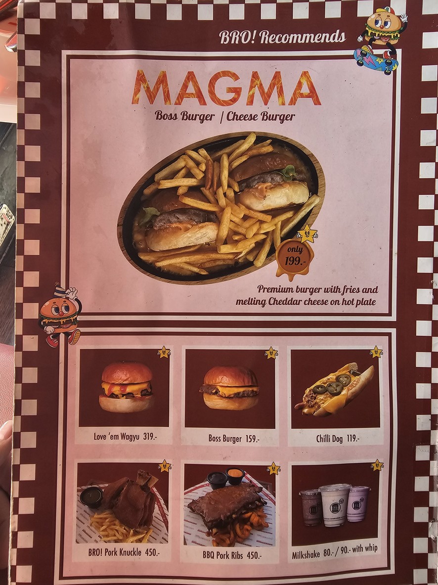 Burger Bro menu 1