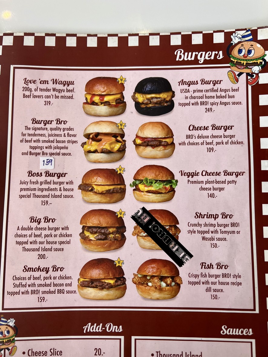 Burger Bro menu 3