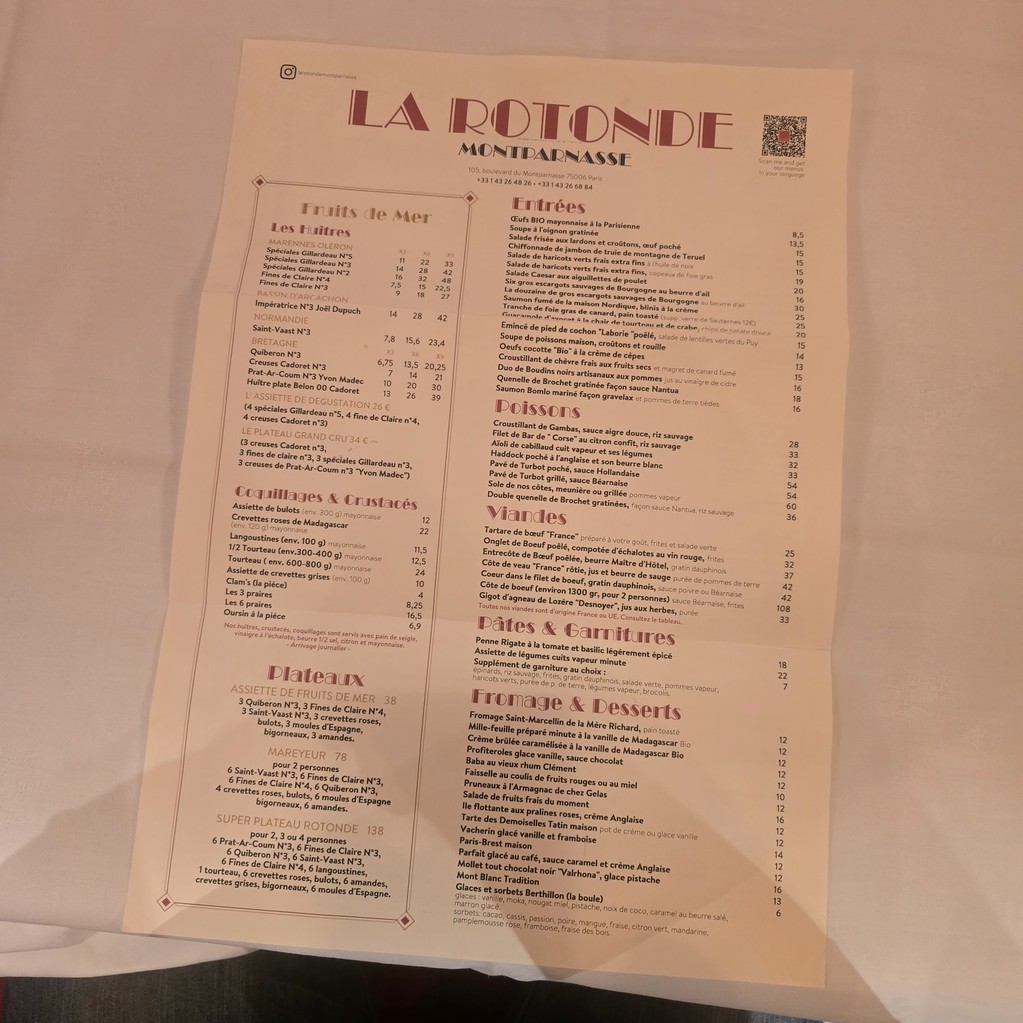 Café de la Rotonde menu 1