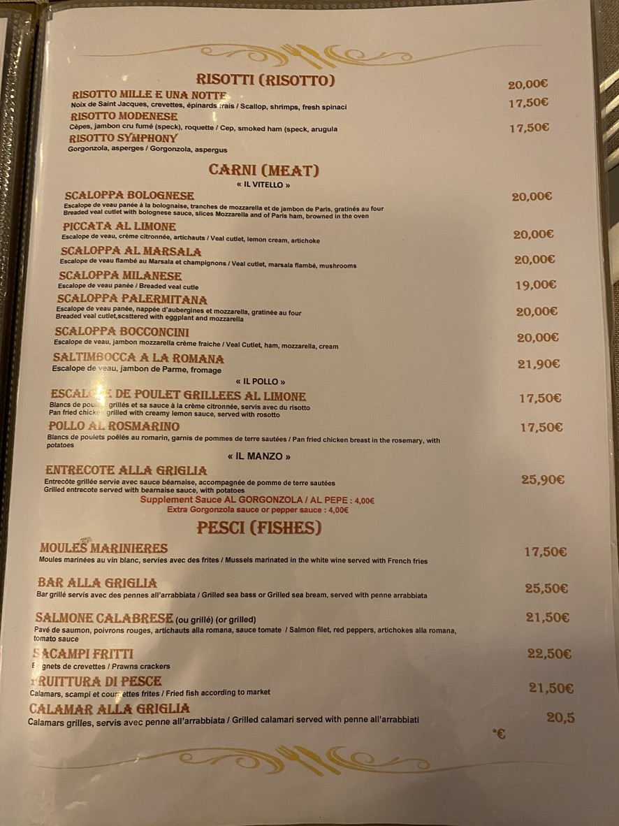 Symphony | Restaurant Italien/ Traiteur/ Room Events | Restaurant Villette | Restaurant Paris 19 menu 2