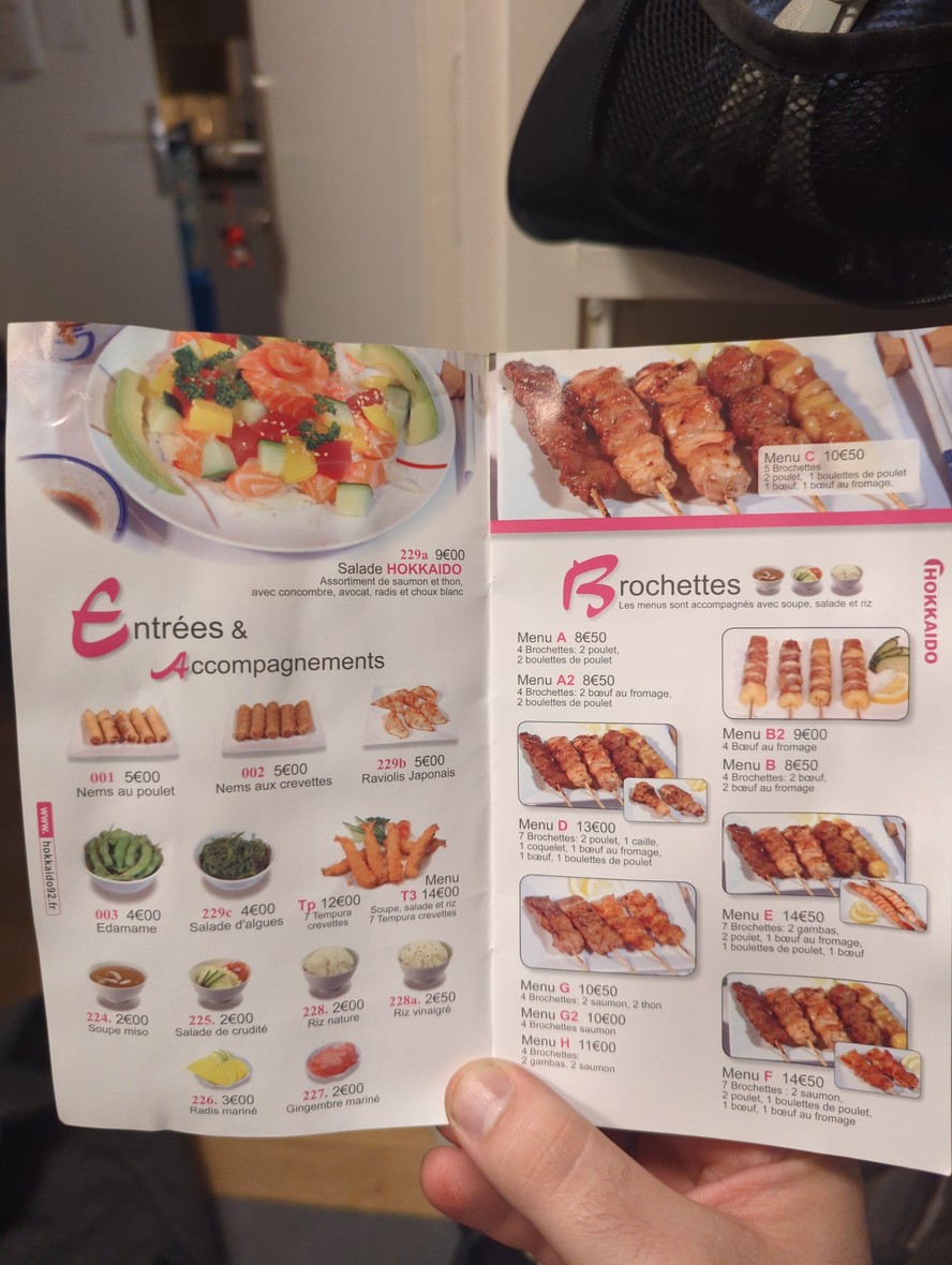 Hokkaido menu 2