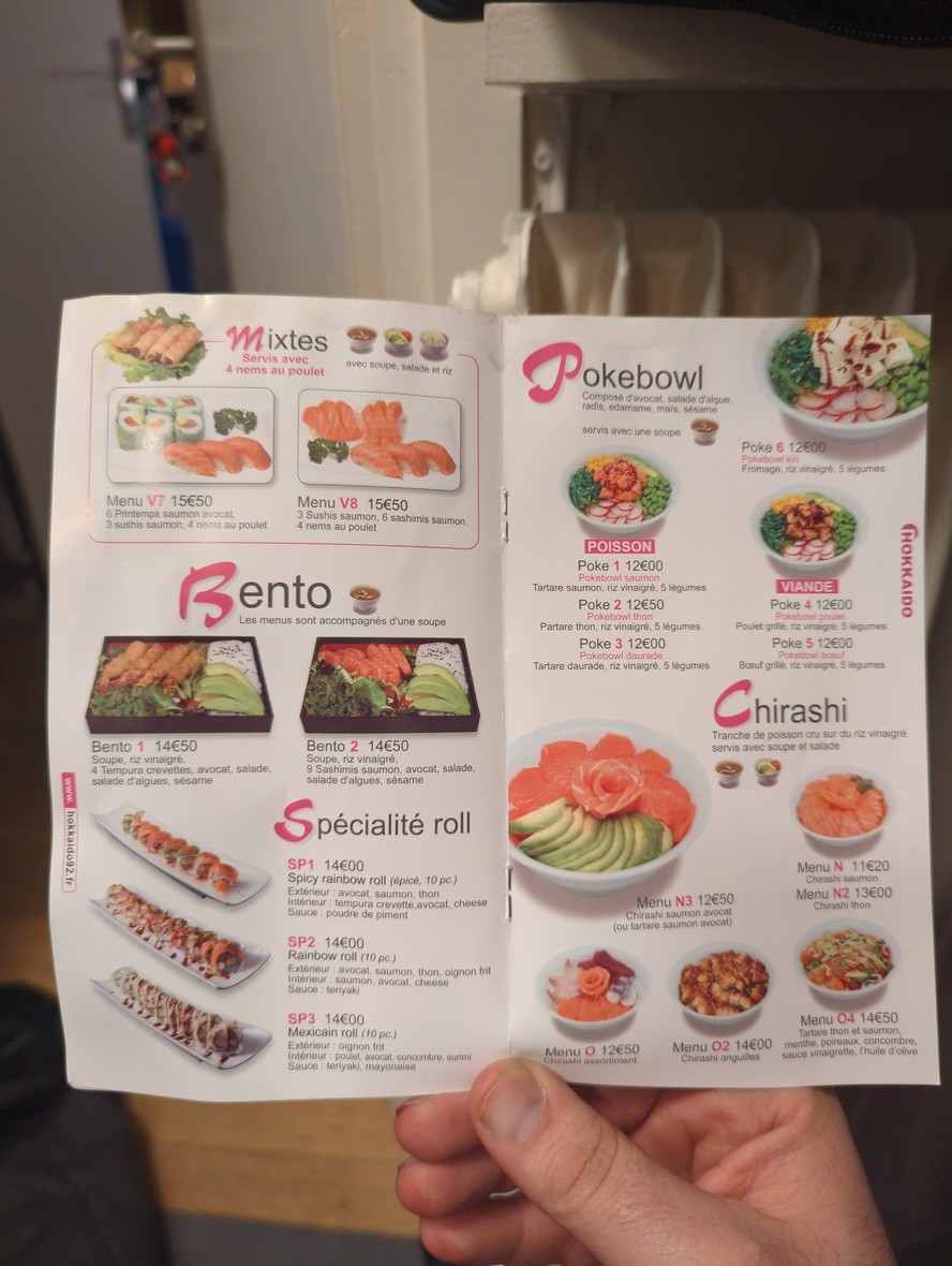 Hokkaido menu 3