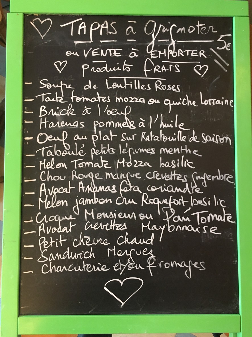 Bistrot Littéraire Les Cascades menu 1