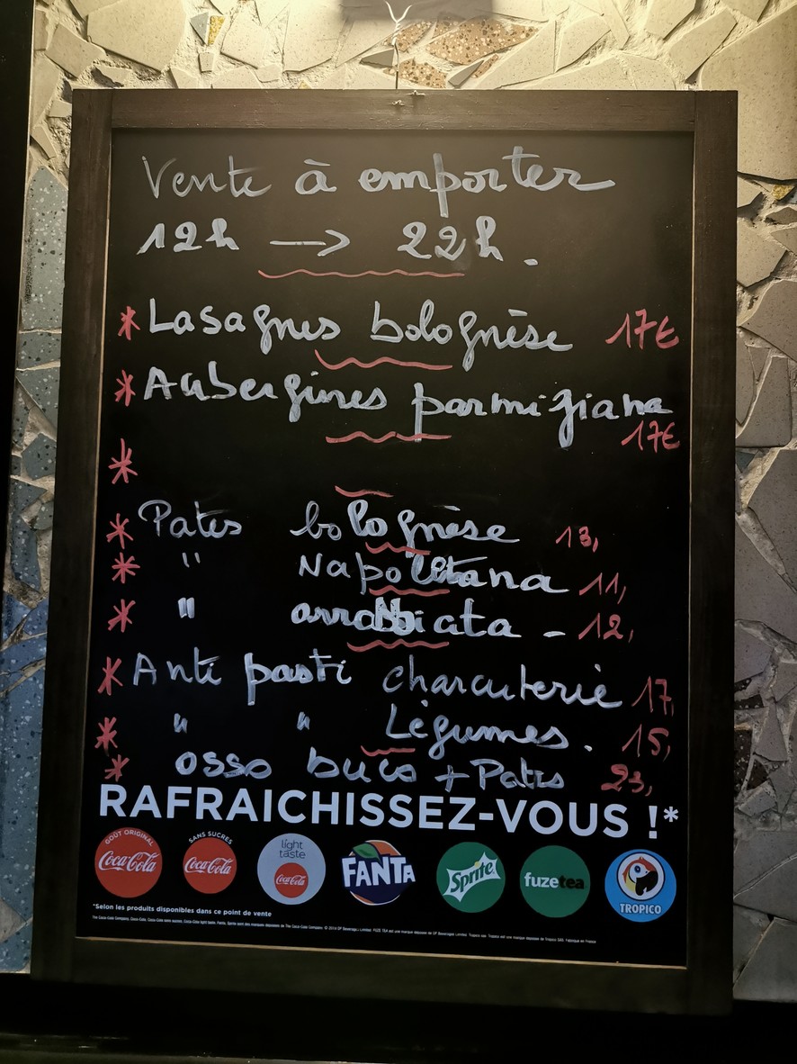 Franco et Giacomo menu 3