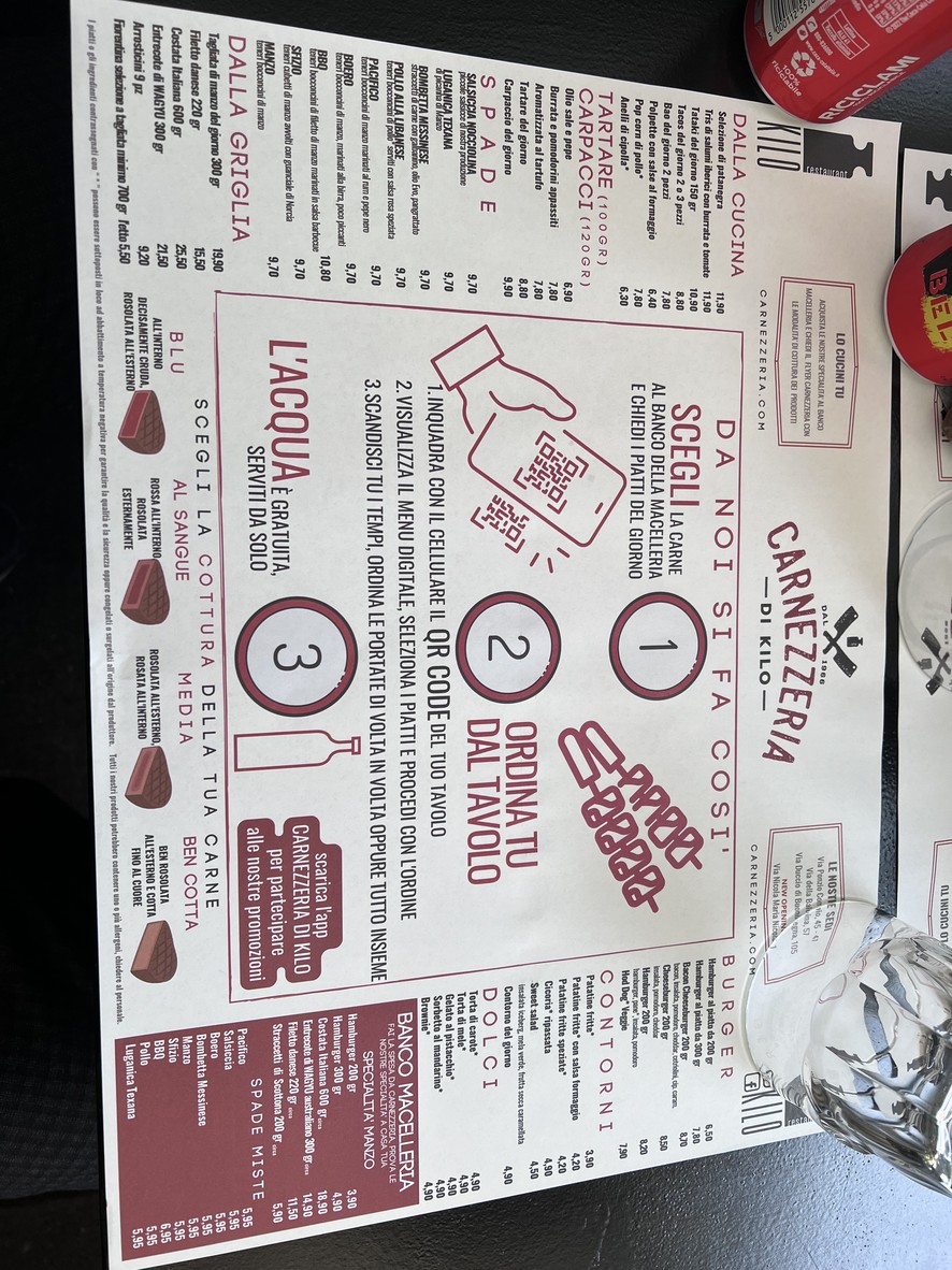 Carnezzeria di Kilo EUR menu 2