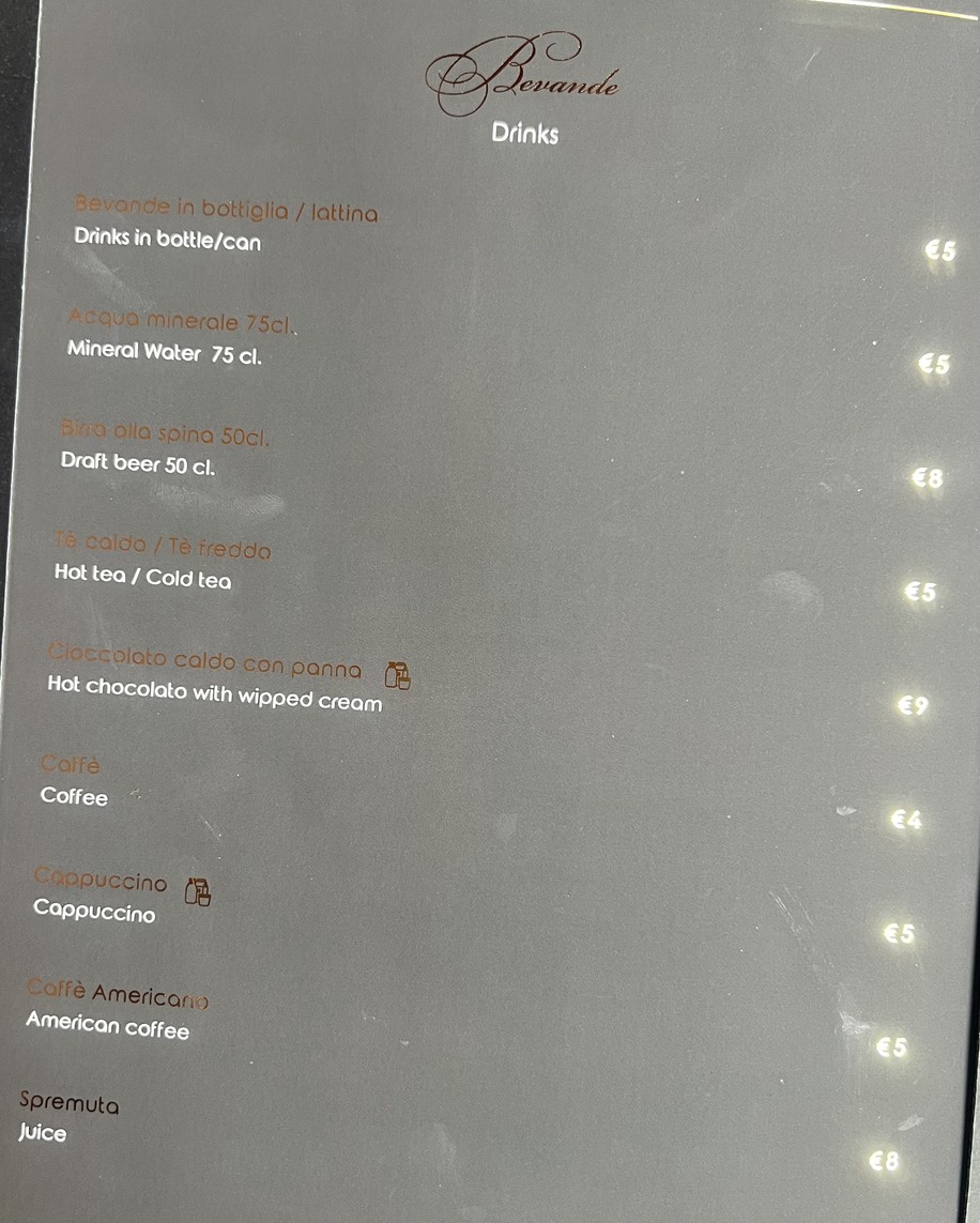 Vattani Elegant Italian Restaurant & Cocktail Bar menu 3