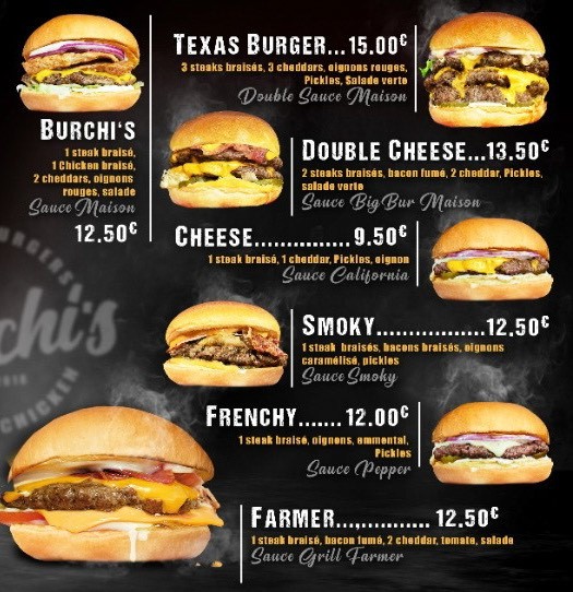 Burchi's - Original Burger & Chicken menu 1